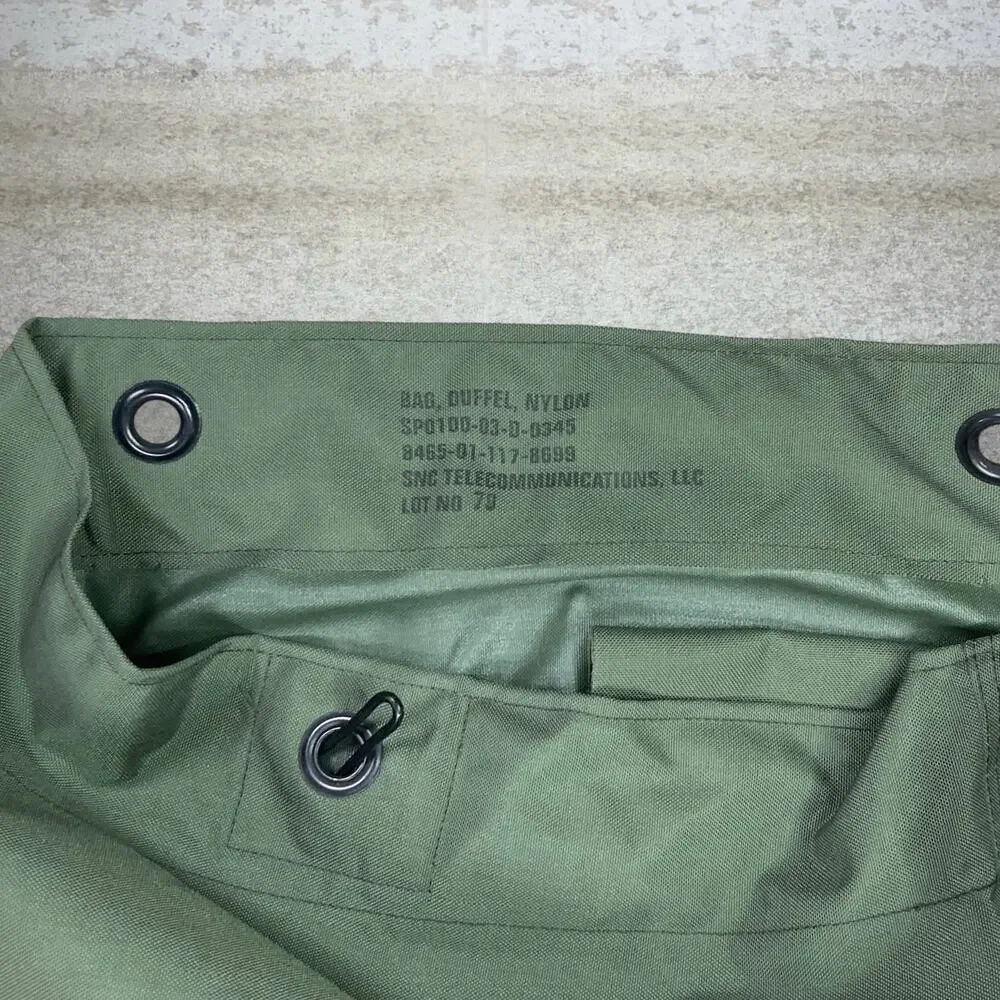 Vintage 90s Military Duffle Bag 24x36x18 Green Nylon Canvas Heavy Duty OD